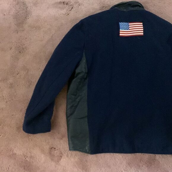 Vintage USA 2002 Roots Olympic Leather Wool Jacket - Picture 7 of 9